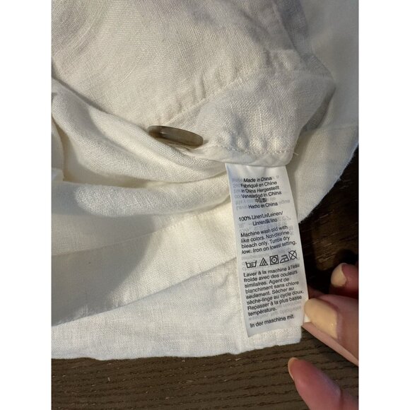 Madewell Women 100% Linen Dorset Blazer Boho Chic Coastal Shacket Medium White - Picture 12 of 14